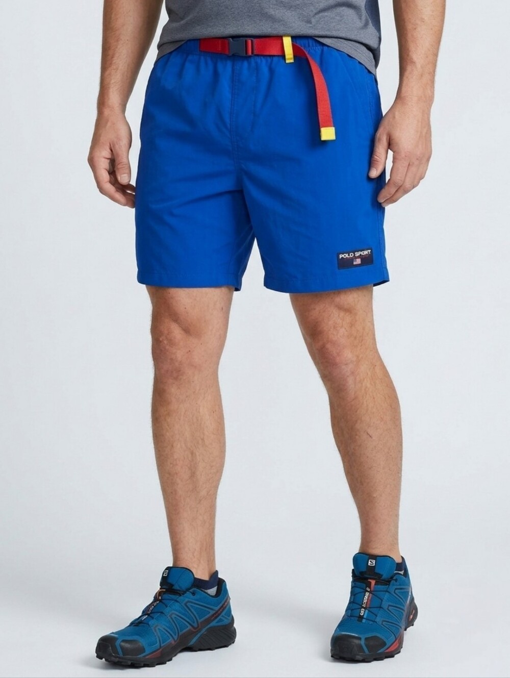 Polo Sport Ralph Lauren 7" Hiking Shorts Blue Belted Trail Utility Nylon Men's M